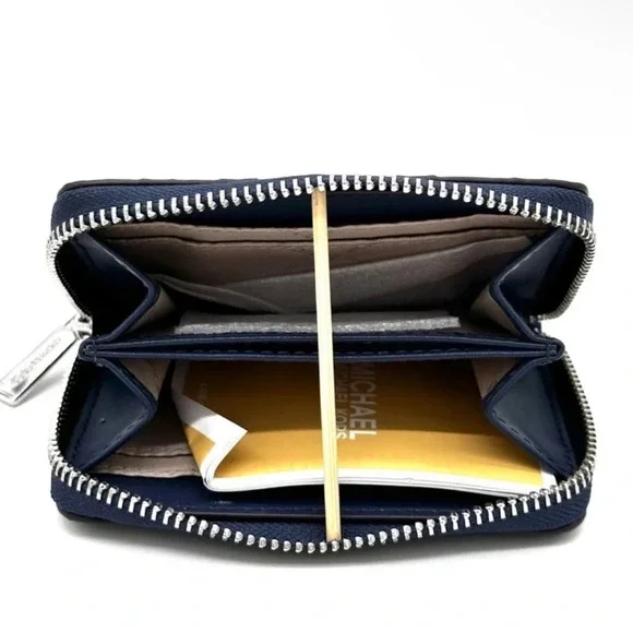 Michael Kors Medium ZA Card Case Wallet Navy Blue (NWT)